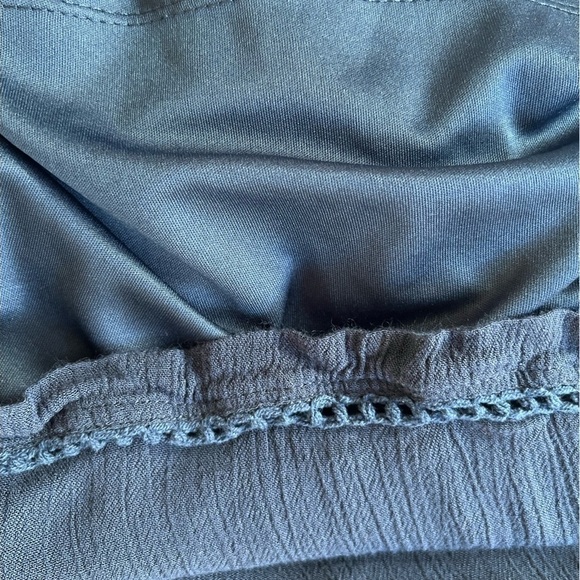 DEX Plus Size 2X Navy Dress, Lining, Beach Cover Up With White Embroidery - Picture 10 of 10